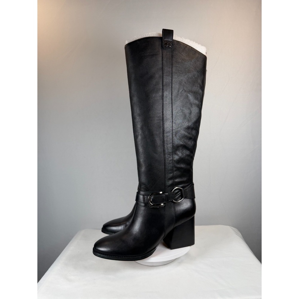 Vince Camuto Lacey2 Black Leather Tall Riding Boots Size 12M Wide Calf BNIB